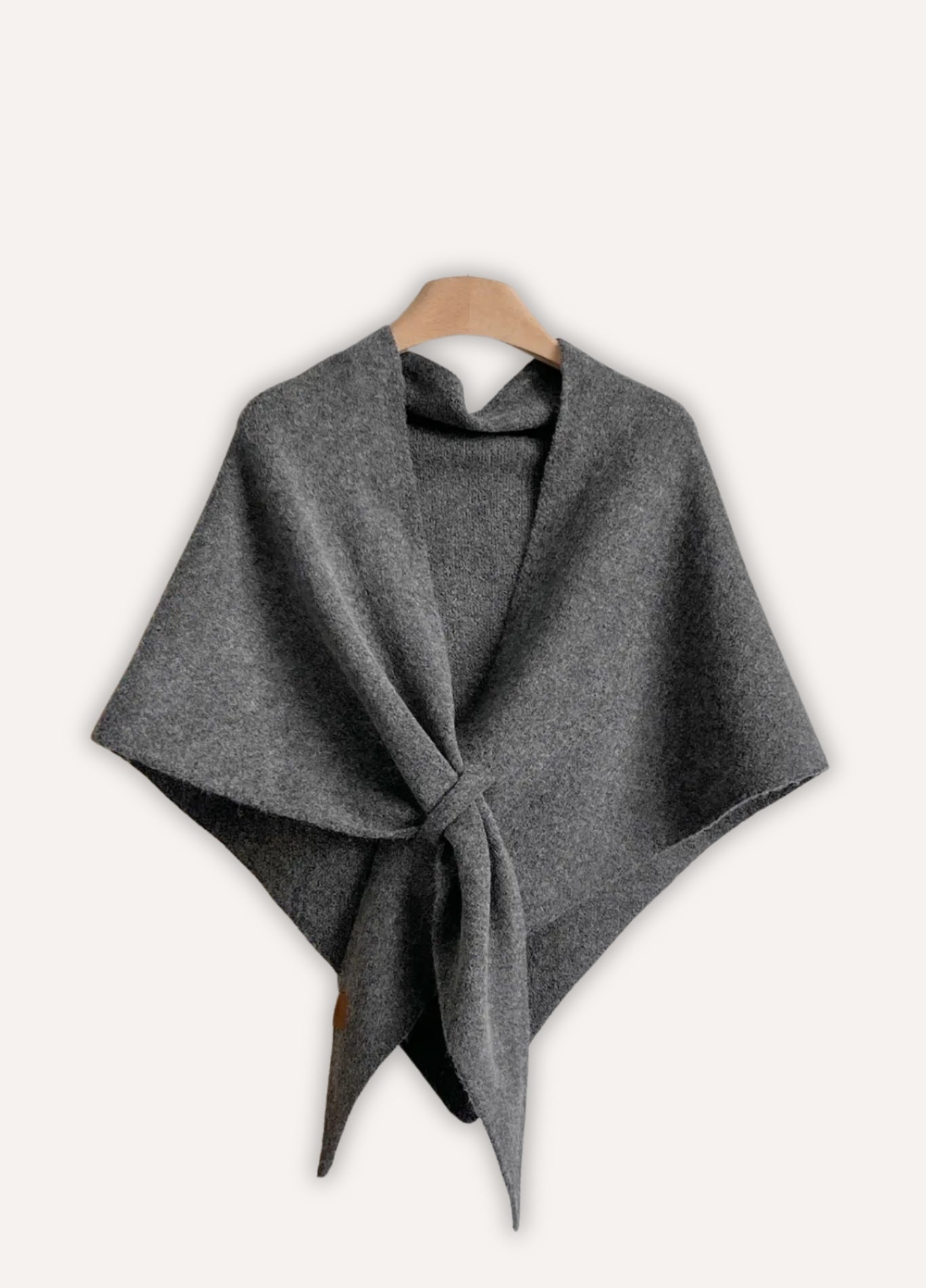 Grey Wool Poncho for Women | Velora
