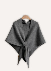 Grey Wool Poncho for Women | Velora