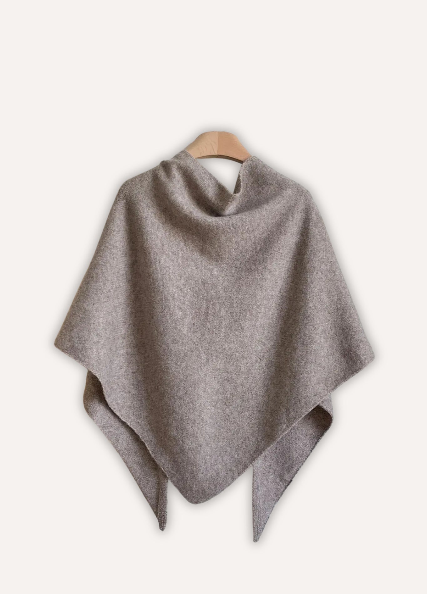 Grey Wool Poncho for Women | Velora