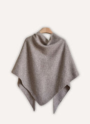 Grey Wool Poncho for Women | Velora
