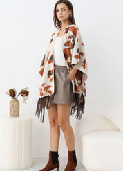 Women's animal print poncho | Wyldéa