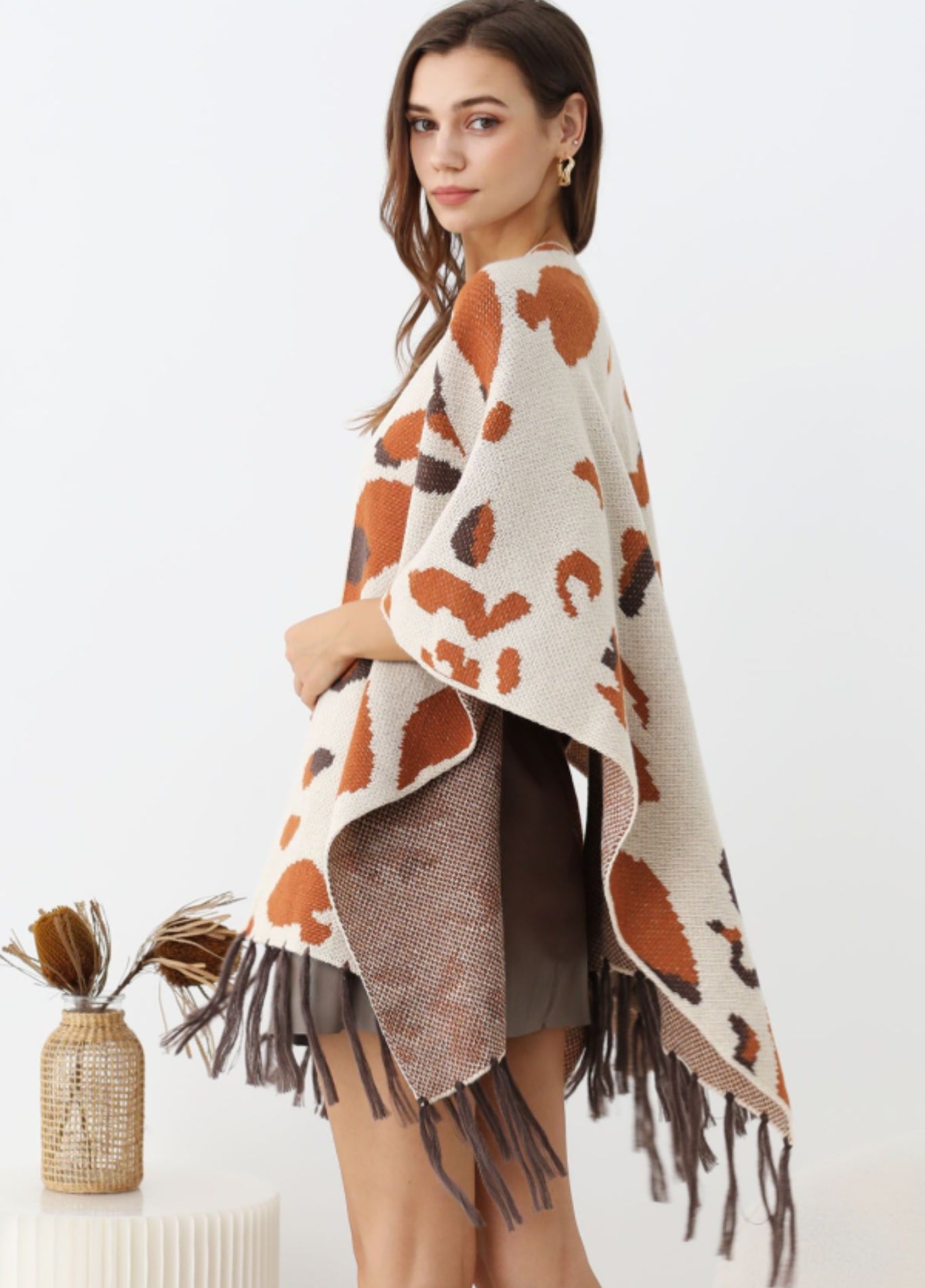 Women's animal print poncho | Wyldéa