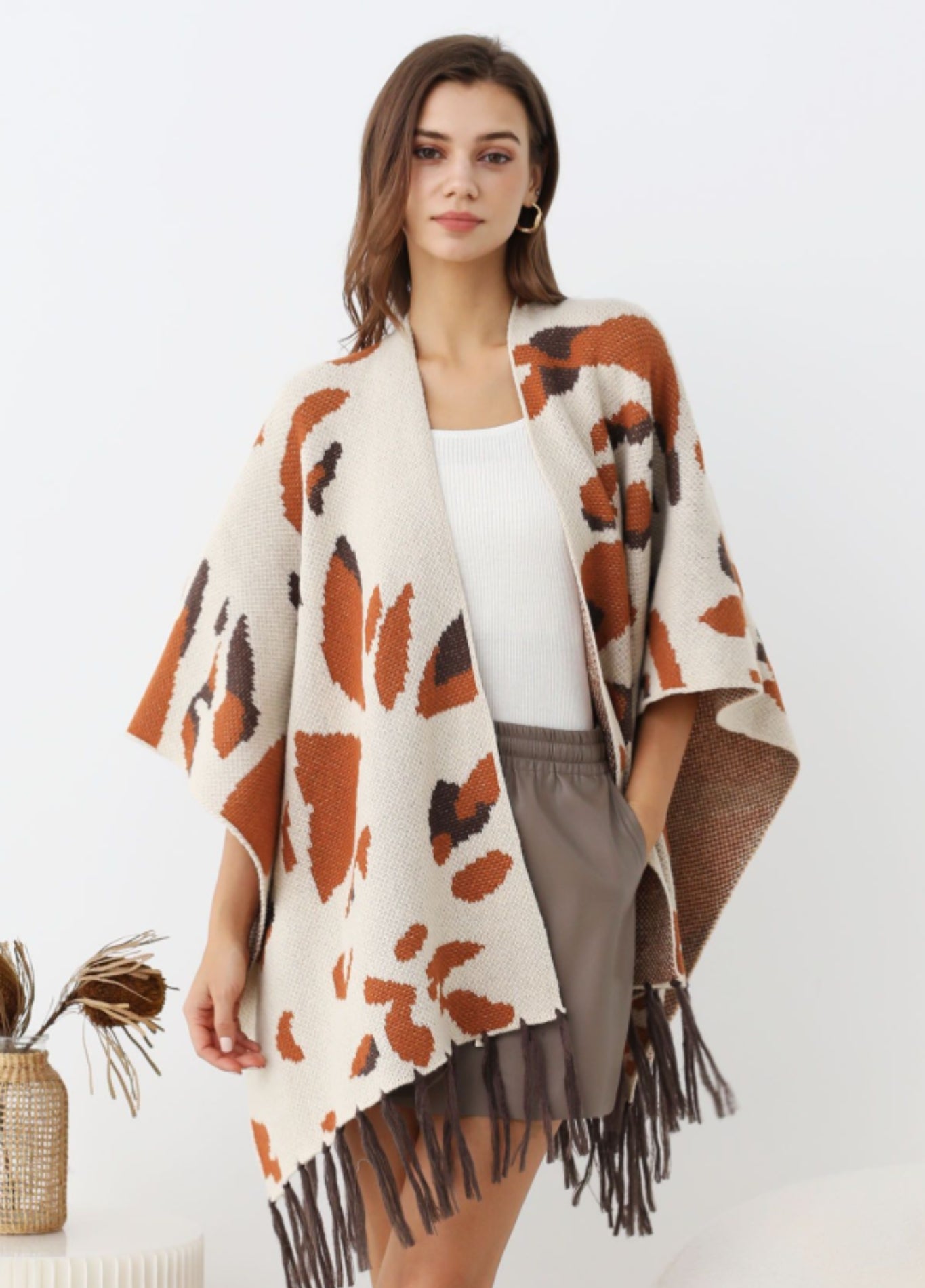 Women's animal print poncho | Wyldéa